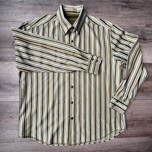 Tommy Bahama Long Sleeve Silk Button Up Shirt Office Classic Striped Quality